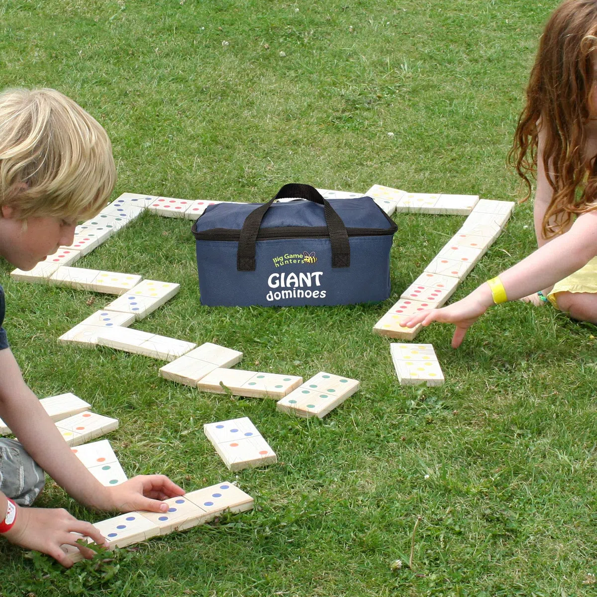 Garden Games Dominos Géants en Bois Dans un Sac de Rangement