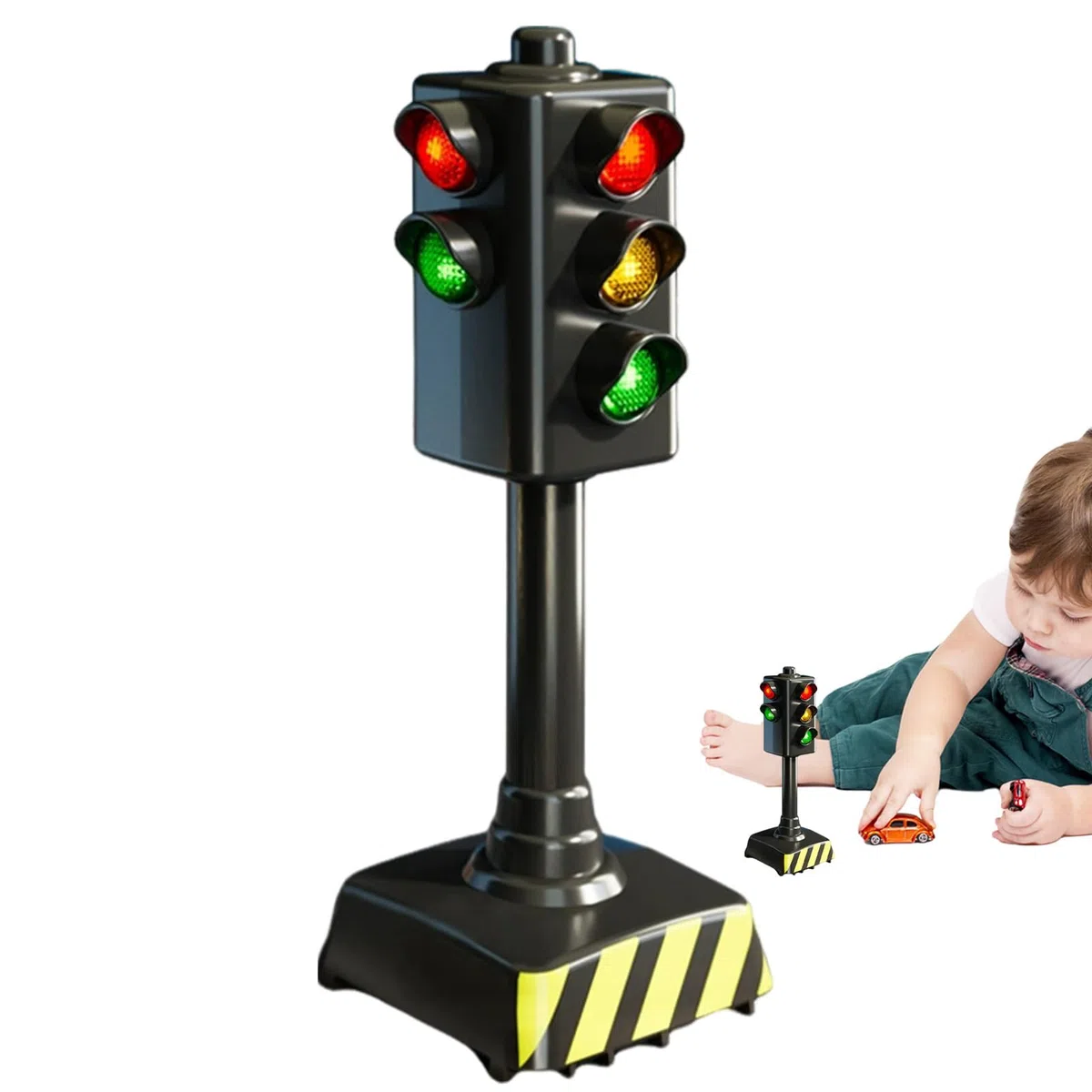 Generico Acheter Jouet de Feux de Circulation - de Feux de Circulation | avec signaux d'arrêt, Double Mode, Batterie, Interactifs - Sécurité pour, Jeux de rôle éducatifs