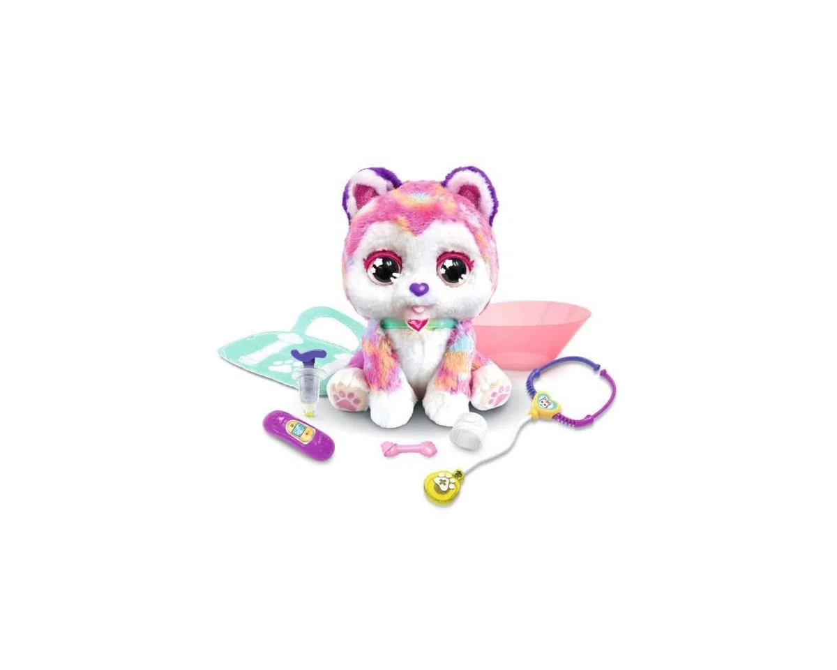 VTech - Rainbow, Mon Chiot Bobo, Peluche Interactive à Soigner, Jouer au vétérinaire