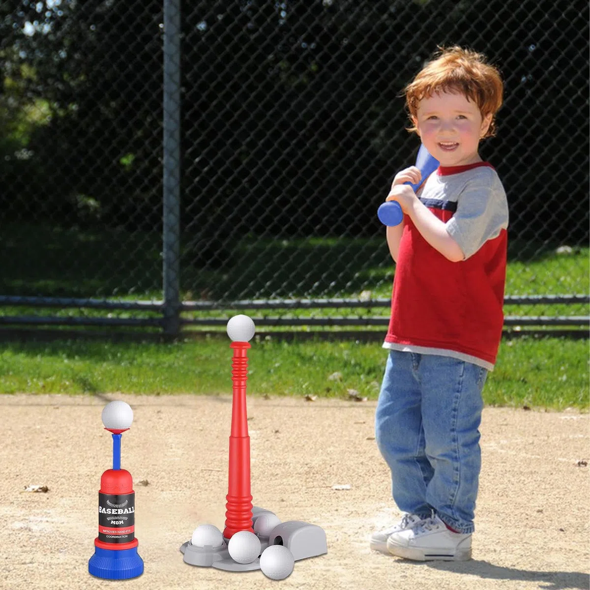 T Ball Set - Outdoor Teeball Game Set Baseball Batting Toy | Entraînement Sportif Réglable Seet Pour Les | Équipement D'entraînement En Tball Léger Pour L'apprentissage Et La Coordination Du B