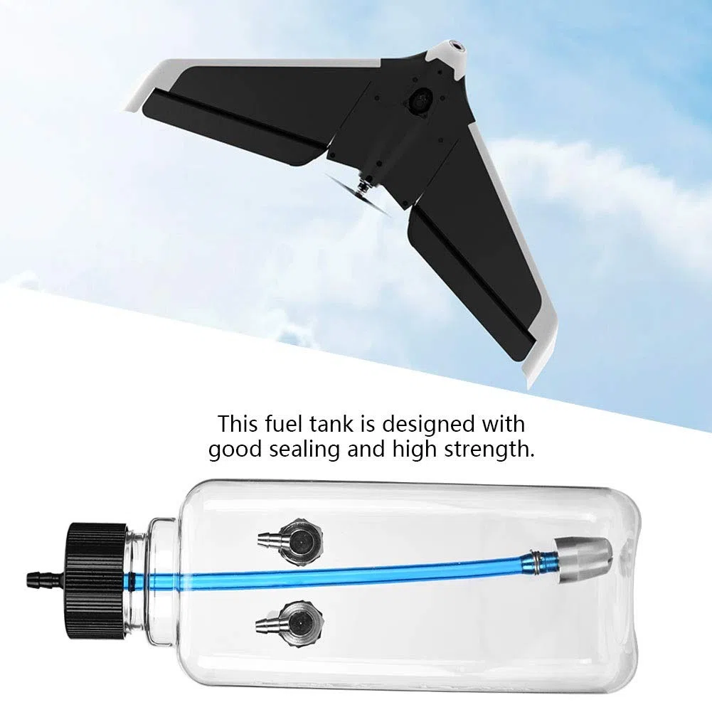 DeWin Réservoir de Carburant RC, Pièces Accessoires de Modèle de Télécommande, Réservoir D'huile en Plastique Transparent, pour Avion RC (Capacity : 410ml)