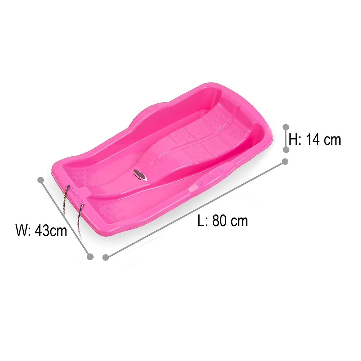 JAMARA 461127 Snow Play Bob Karol 80 cm en Plastique, Corde à Tirer, Poids léger, Moins de 1 kg, Construction aérodynamique, Rose