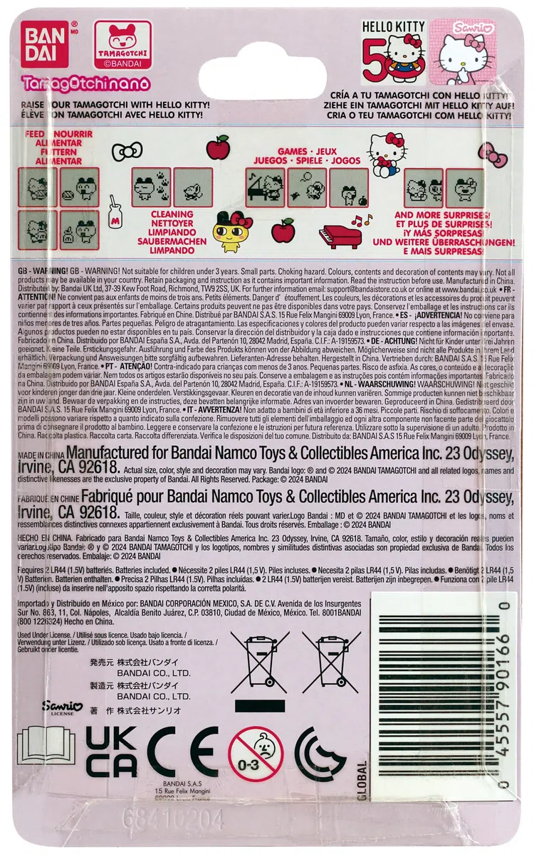 Bandai - Tamagotchi nano - Hello Kitty - Version Rouge - Tamagotchi Animal Interactif - Petit format nano - Animal Virtuel à élever - Licence Officielle Hello Kitty - Jouet Enfant 8 ans et + - NT90166