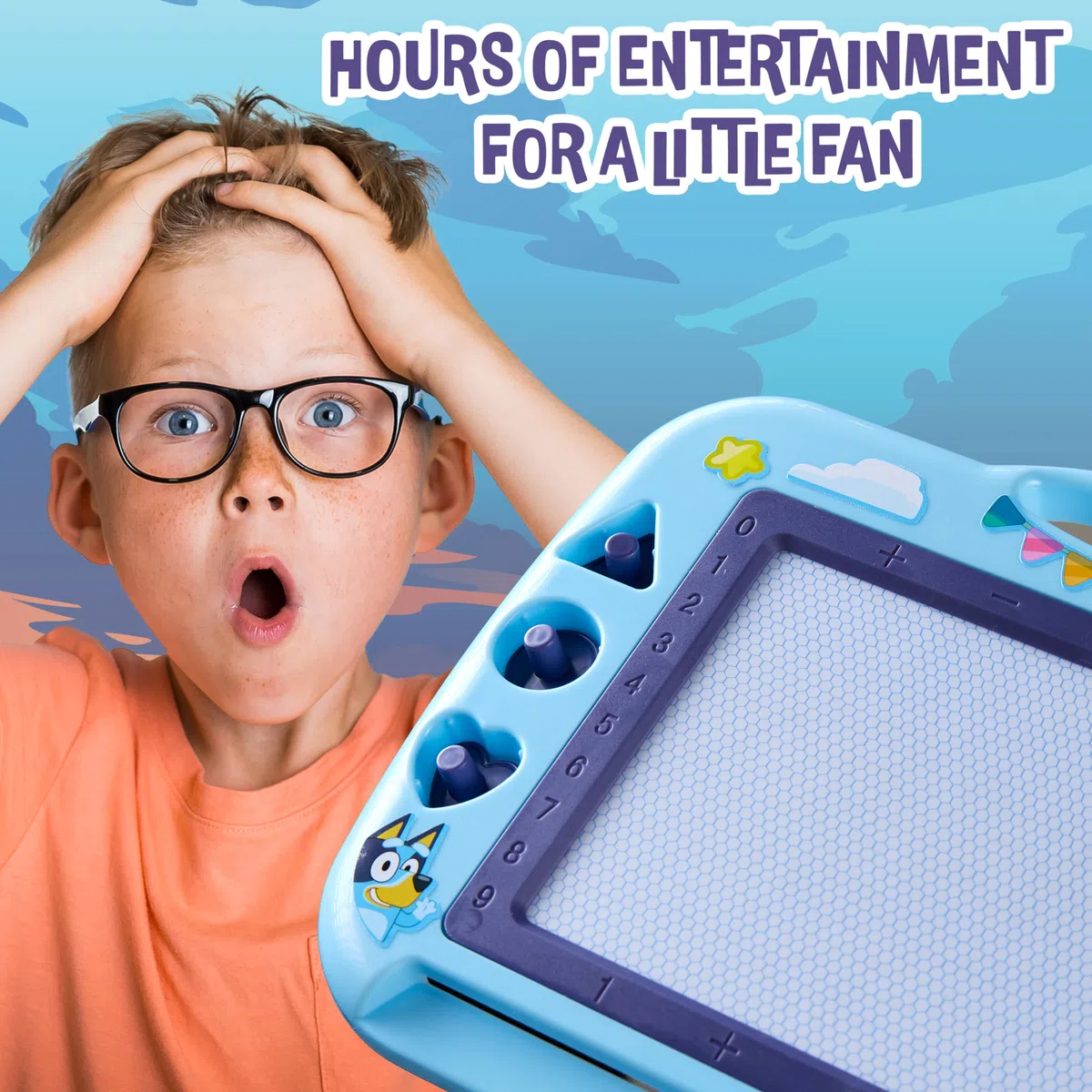 BlueY Ardoise Magique Enfant Ardoise Magnetique pour Dessin et Ecriture avec Stylet et Tampons Jouet Garcon Fille 3 Ans
