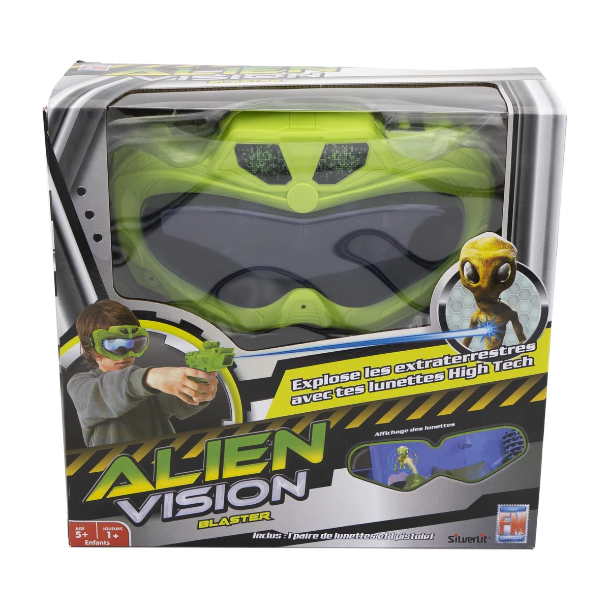 Silverlit - Alien Vision - Jeu Interactif avec Masque 3D - Vise et élimine Les Aliens - Aventure Interactive - Durée d'une Partie 90 Secondes - 4 Niveaux de difficulté - 1+ Joueurs - A partir de 5 Ans