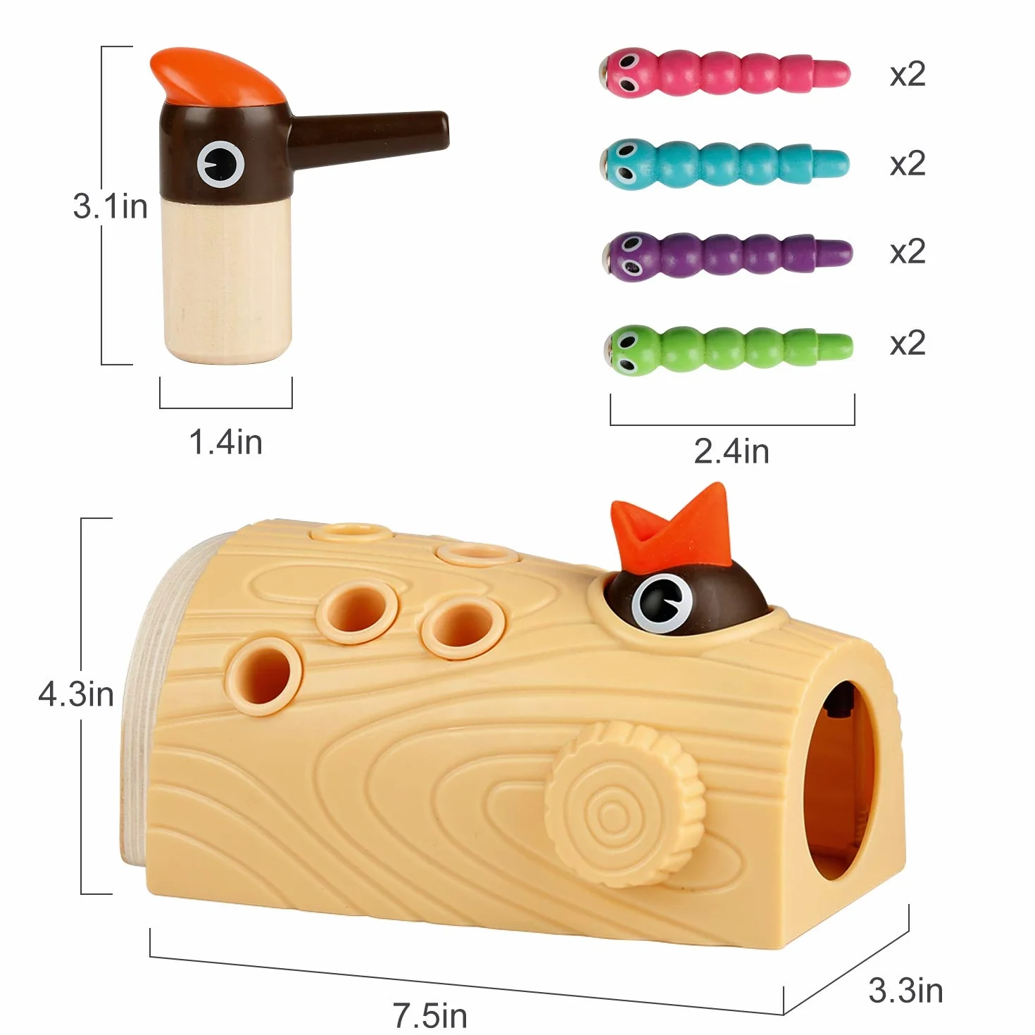 TOP BRIGHT Jeux Magnétique pour Garçon et Fille 2 Ans, Jouet Montessori 1 an à Motricité Fine pour Cadeau d'anniversaire d'enfant 3 Ans, Jeu de Pic à Nourrir avec Insectes