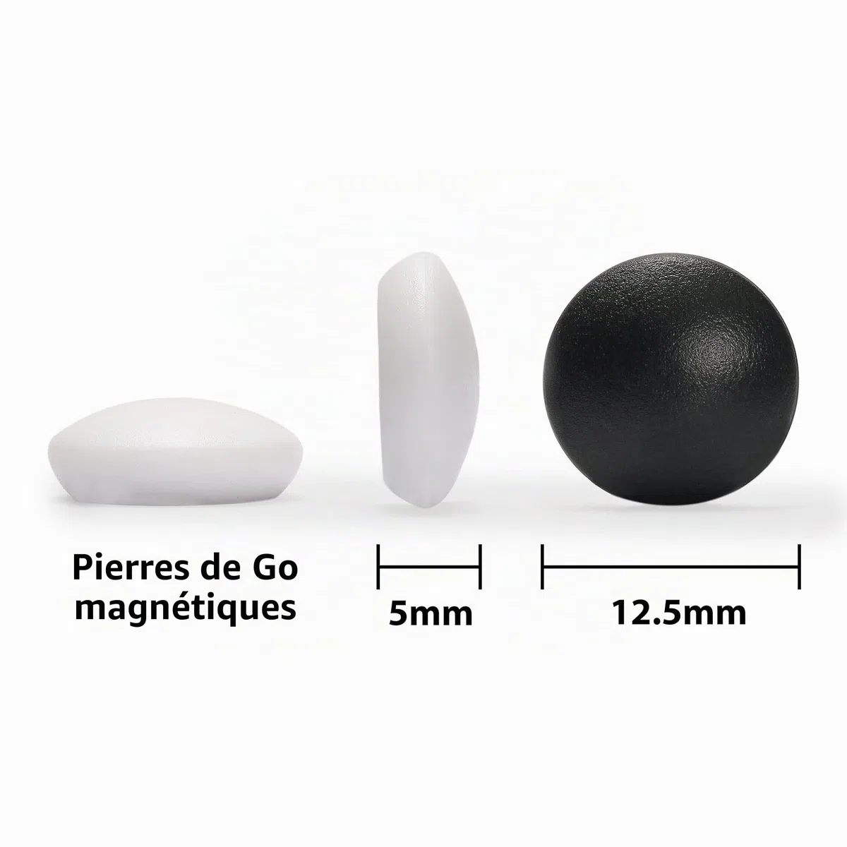 Yellow Mountain Imports Plateau de Jeu de Go Magnétique 19 x 19 (28 Centimètres) avec Pierres Convexes Uniques - Ensemble Portable et Prêt au Transport