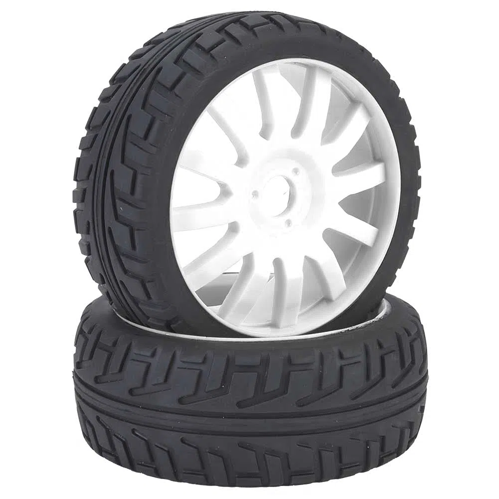 Bediffer Pneus de Moyeu de Jante de Roue RC à Haute Résistance à l'usure pour 1/8 de Course sur Route, Pratiques à Installer pour Les Amateurs de RC (Blanc)