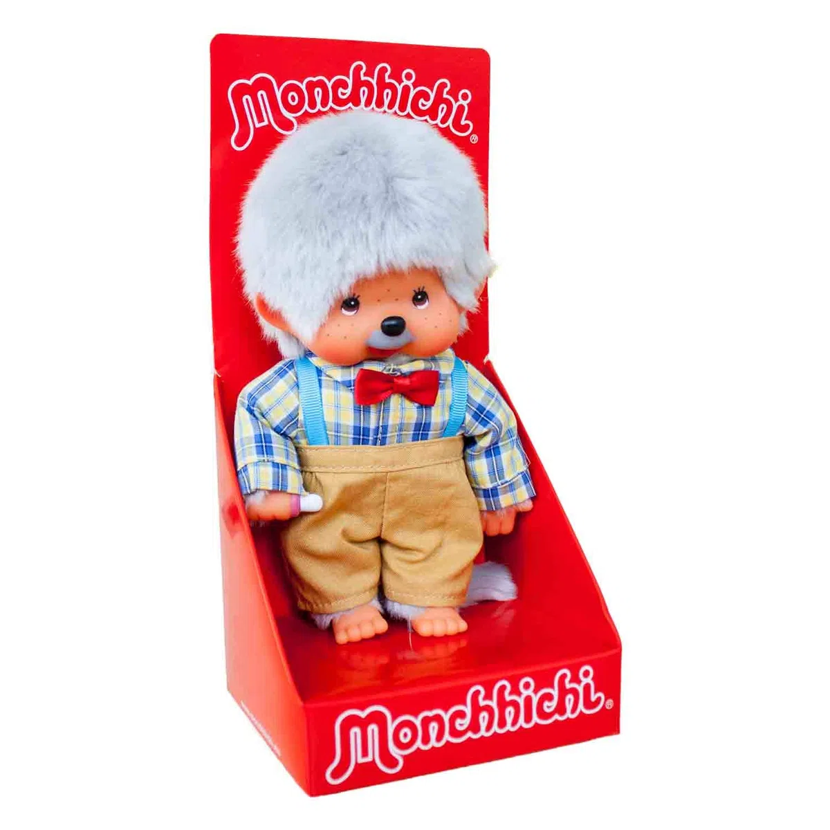 Bandai - Monchhichi - Monchhichi Papi - singe iconique des années 80 - Peluche toute douce 20 cm pour enfants et adultes - Jouet Enfant 2 ans et + - SE23314