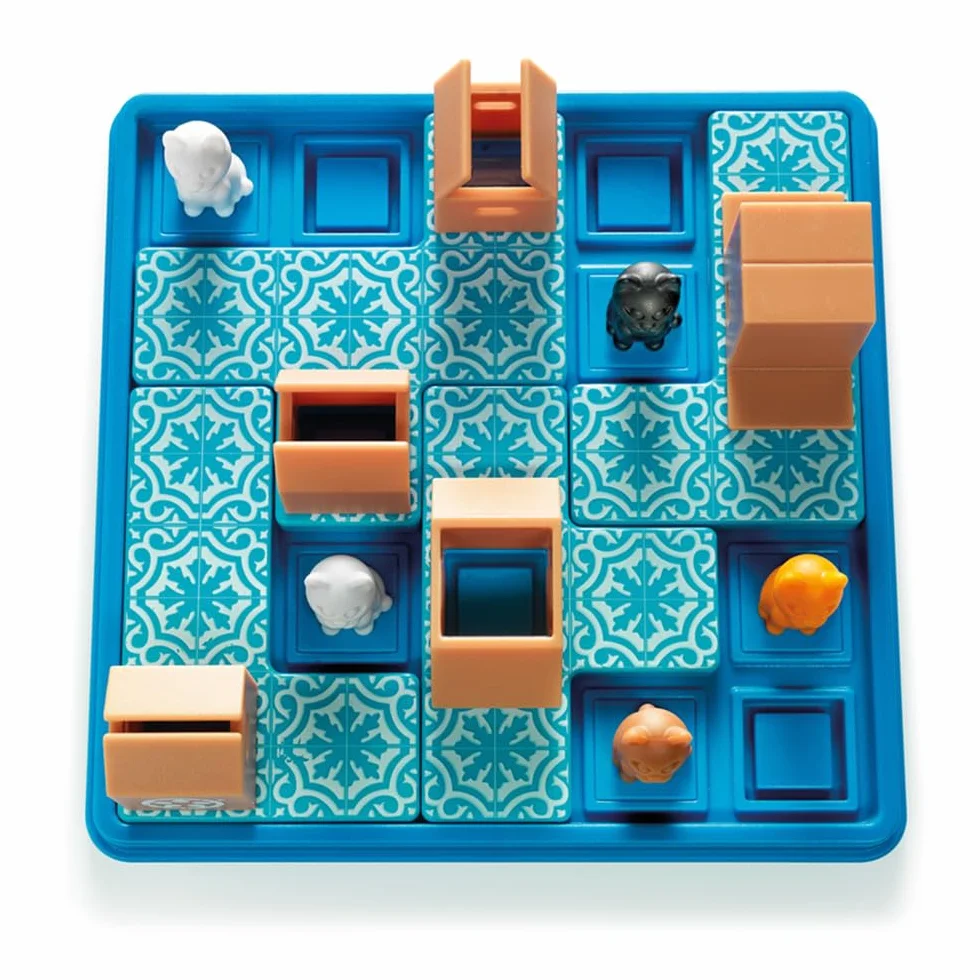 SmartGames - Chats & Boxes, Jeu de Puzzle avec 60 Challenges, 7 Ans et Plus, SG450