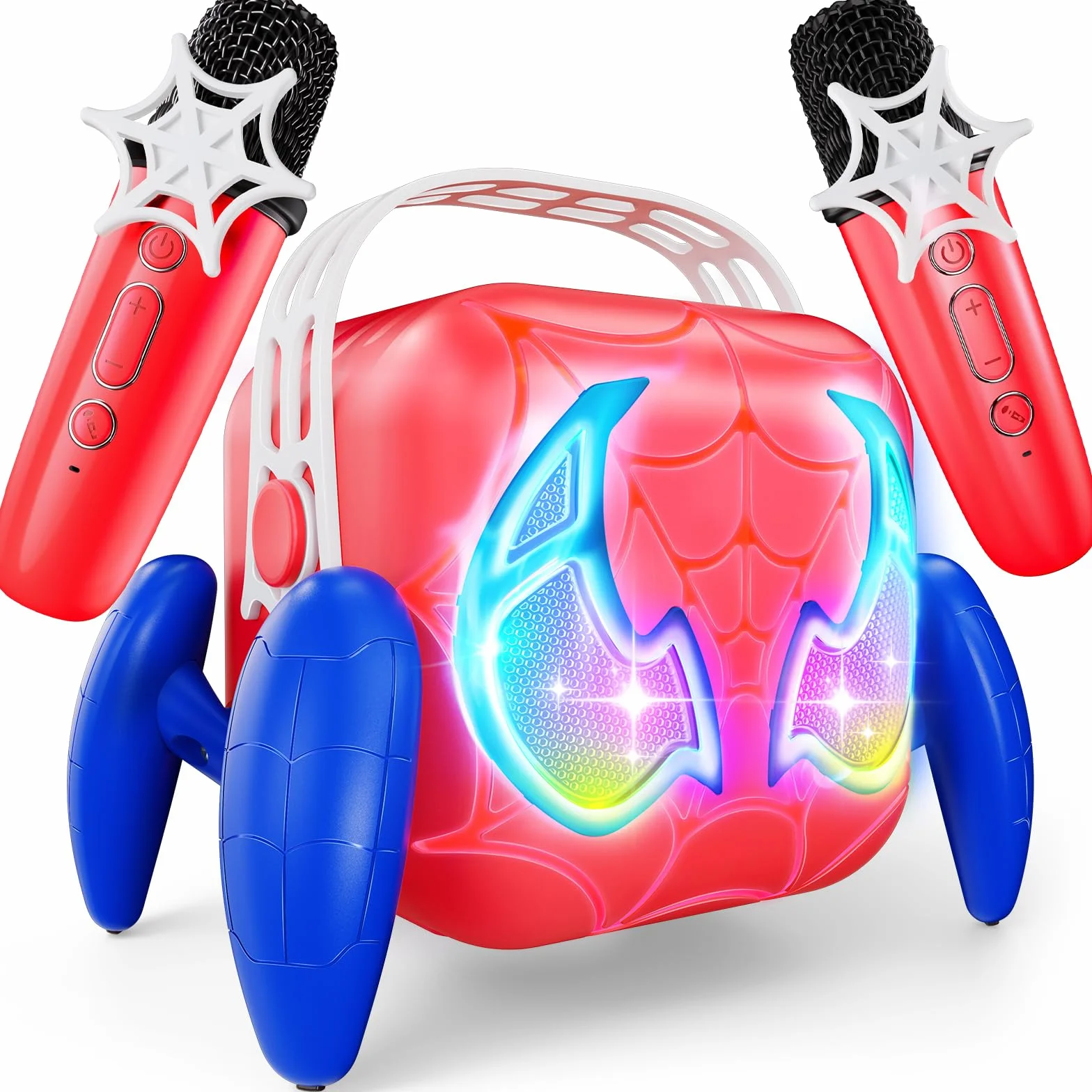 Micro Karaoke Enfant, Cadeau Garçon 3-12 Ans Jouet Garçon 3-12 Ans Micro pour Chanter avec 2 Mic sans Fil Bluetooth Enceinte Karaoké Cadeaux de Pâques & Anniversaire pour Enfants