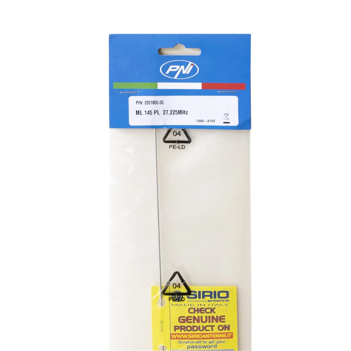 Antenne Sirio CB ML145 avec Filetage PL, Longueur 145 cm, 27-28,5 MHz, 900W, sans câble