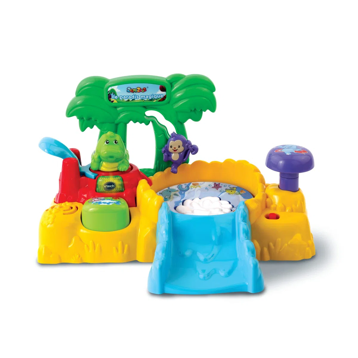 VTech - ZoomiZooz - Ile Paradis Magique et 1 Zozo Crocodile Animal Culbuto à Collectionner - Version FR