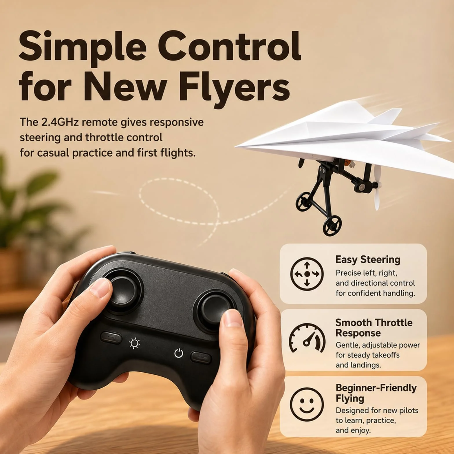 Générique Rc Paper Airplane Kit with Gyro Stabilizer, Remote Control Airplane, DIY Rc Airplane Kit, Foldable Lightweight Glider Tool for Hobbyists and Beginner Flyers (Two Batteries)