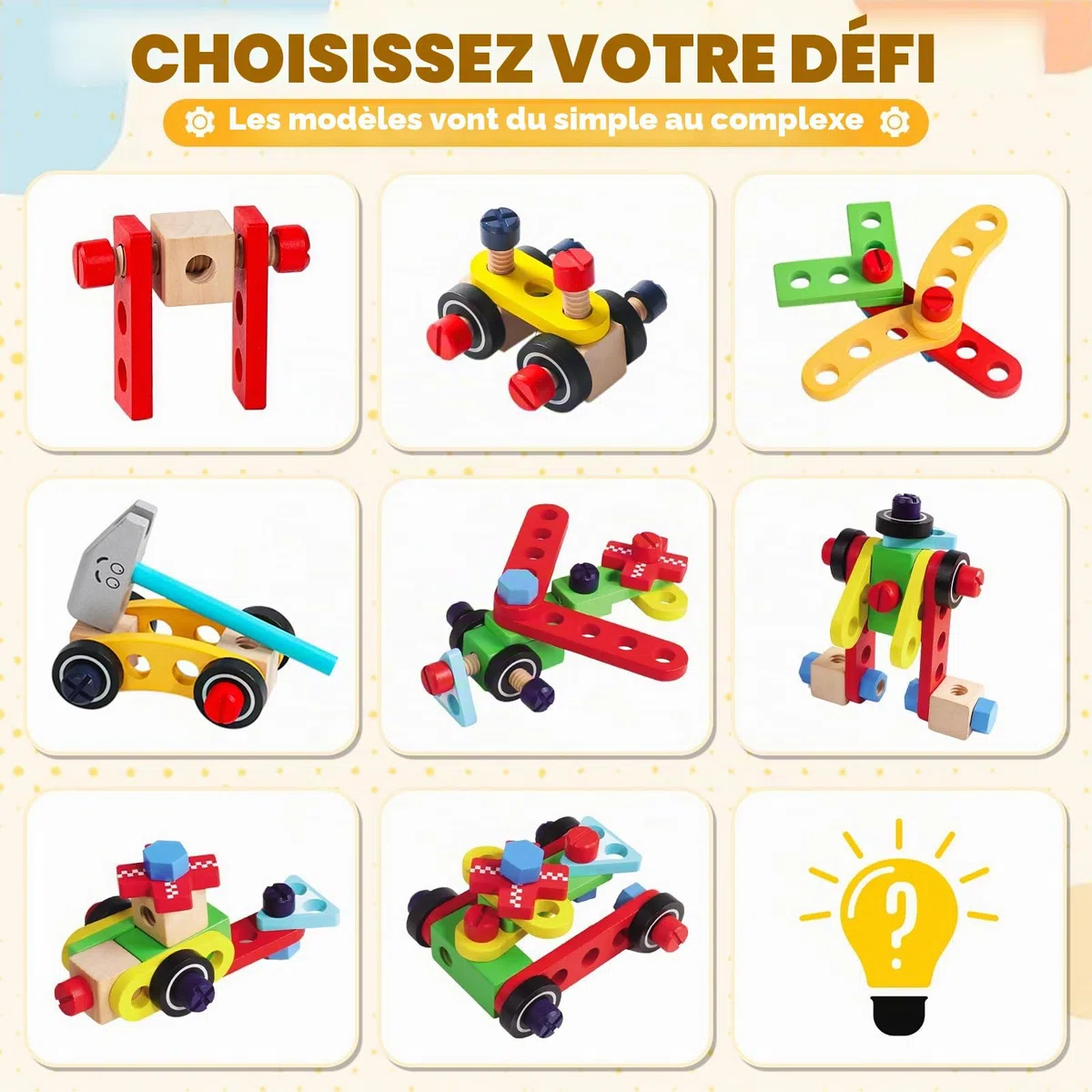 Jouet Enfant 3 Ans Montessori Jeux Enfant 3 Ans Boite a Outils Enfant avec Perceuse Jouet Garcon Fille 3 Ans Jeux Educatif Bricolage Cadeau Enfant Garcon 3 4 Ans Fille (44 Pièces)