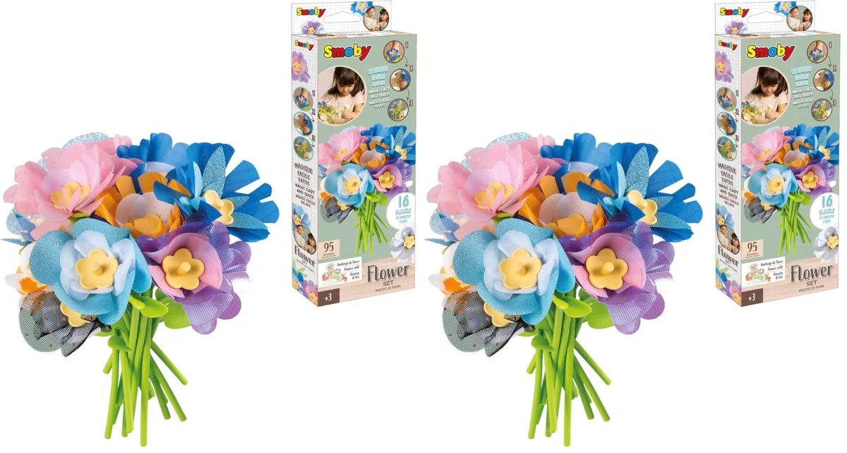 Smoby - Flower Market - Activité Manuelle - Recharge 16 Fleurs pour Le Marché aux Fleurs - A Partir de 3 Ans - Fabrication Française (Lot de 2)