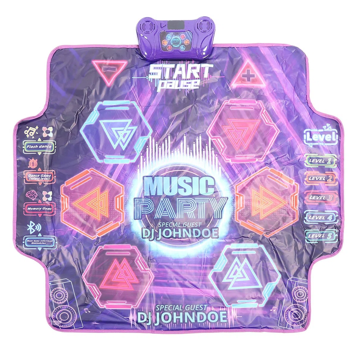Tapis de Danse Lumineux pour Enfants, Tapis de Danse électronique coloré à 6 Boutons pour Jeu de Amusant, de Bluetooth, Jouet pour Garçon et Fille, Matériau éthényle Portable Antidérapant