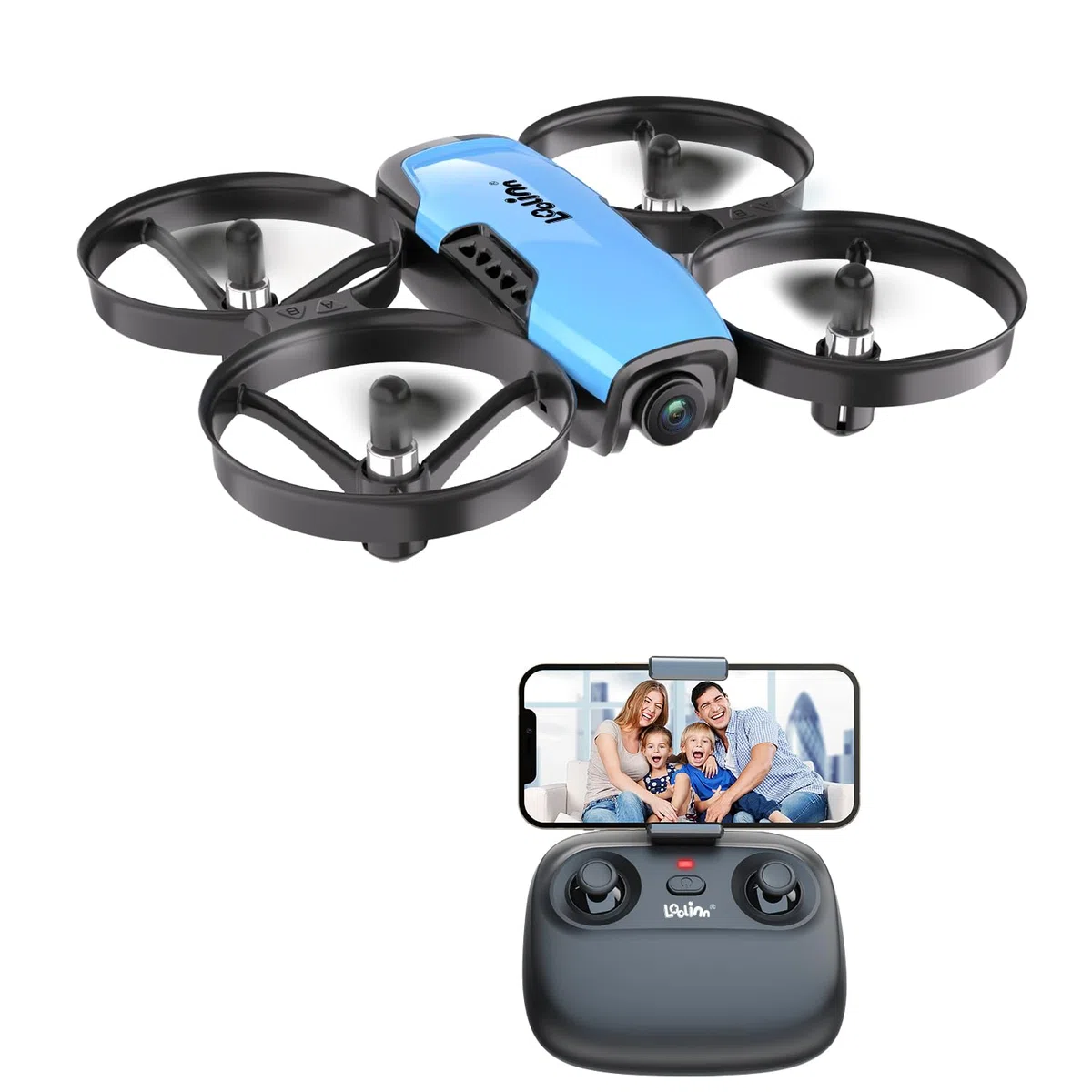 Loolinn | Drone avec Caméra pour Enfant Cadeau (8+) - Mini Drone Télécommandé, Vol Sécurisé, Facile à Piloter, Deux Batteries, Certification C0 Approuvée (Cadeau pour Garçons et Filles)