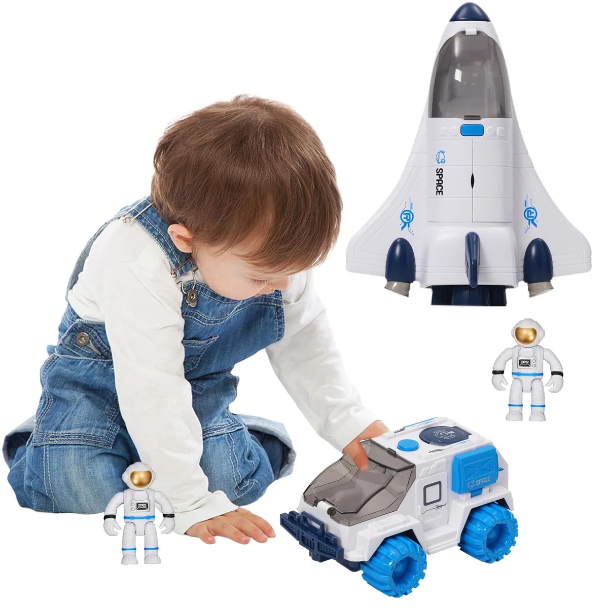 Spatiale Fusée Jouet Vaisseau Spatial Jouet avec son Space Rover jouets de l'espace Cadeau d'anniversaire pour enfants