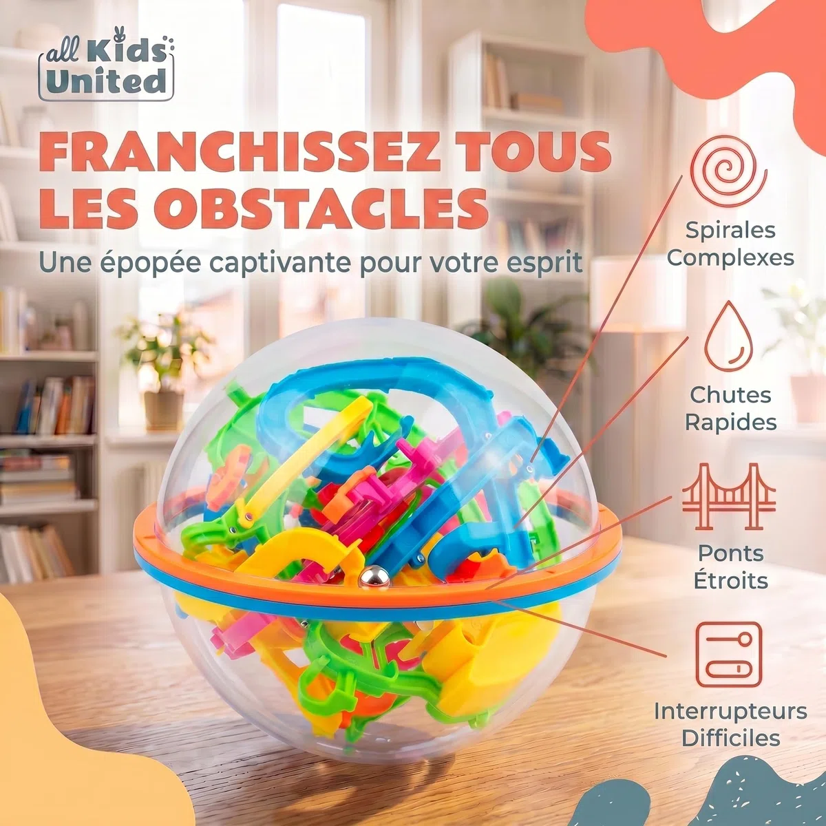 Labyrinthe à Billes 3D - Magic Maze Puzzle Ball Jeu d'adresse Casse-tête sphérique 3D (Avancé)