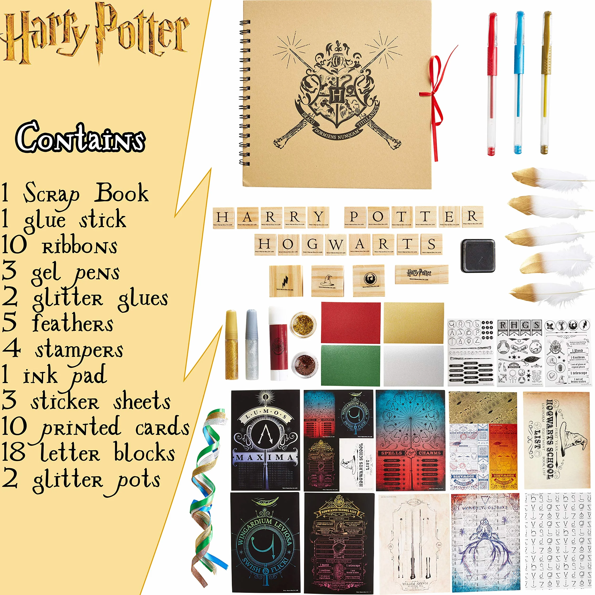 Harry Potter Album Photo Scrapbooking Accessoires Papeterie Kawaii Fournitures de Loisirs Créatifs Carnet Stickers Tampon, Cadeau Enfant (Blanc)