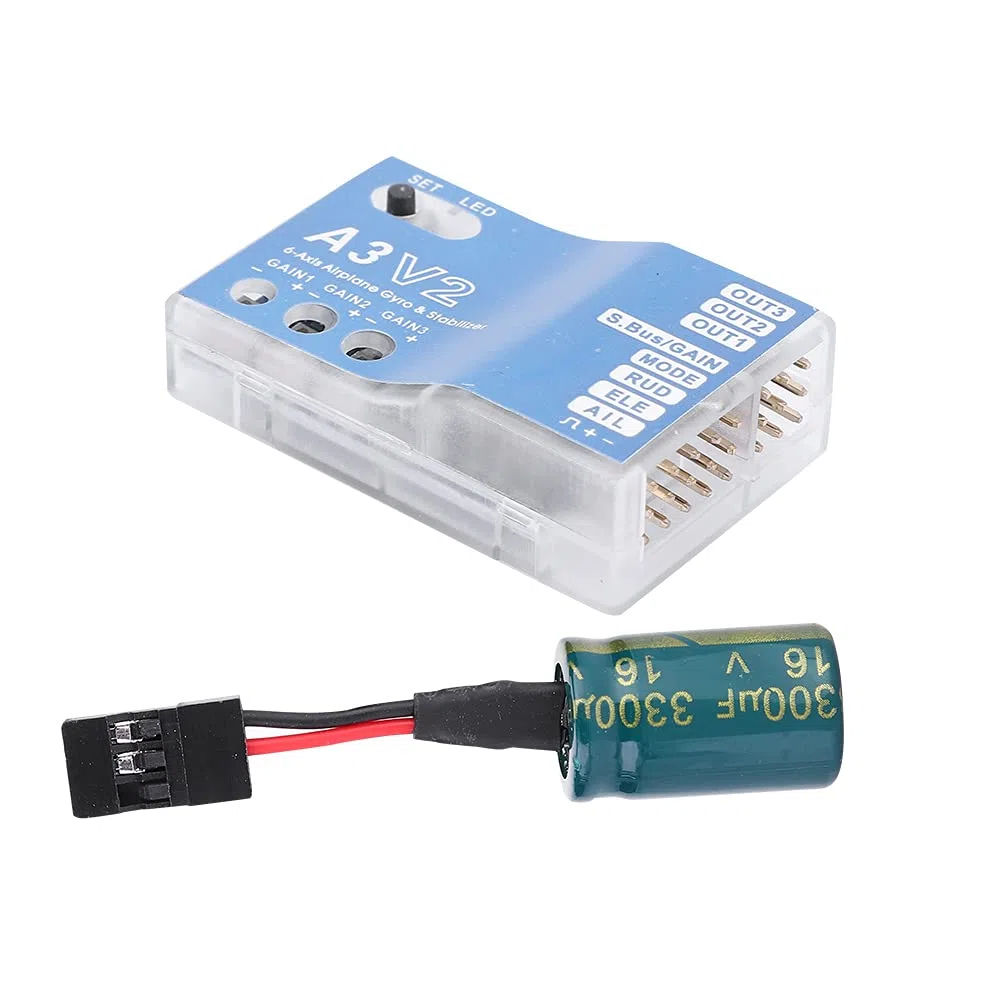 HERCHR Contrôleur de vol RC, F50a Gyroscope à 3 essieux A3 V2 Système de stabilisateur d'appareil d'équilibrage de vol pour Avion à voilure Fixe RC