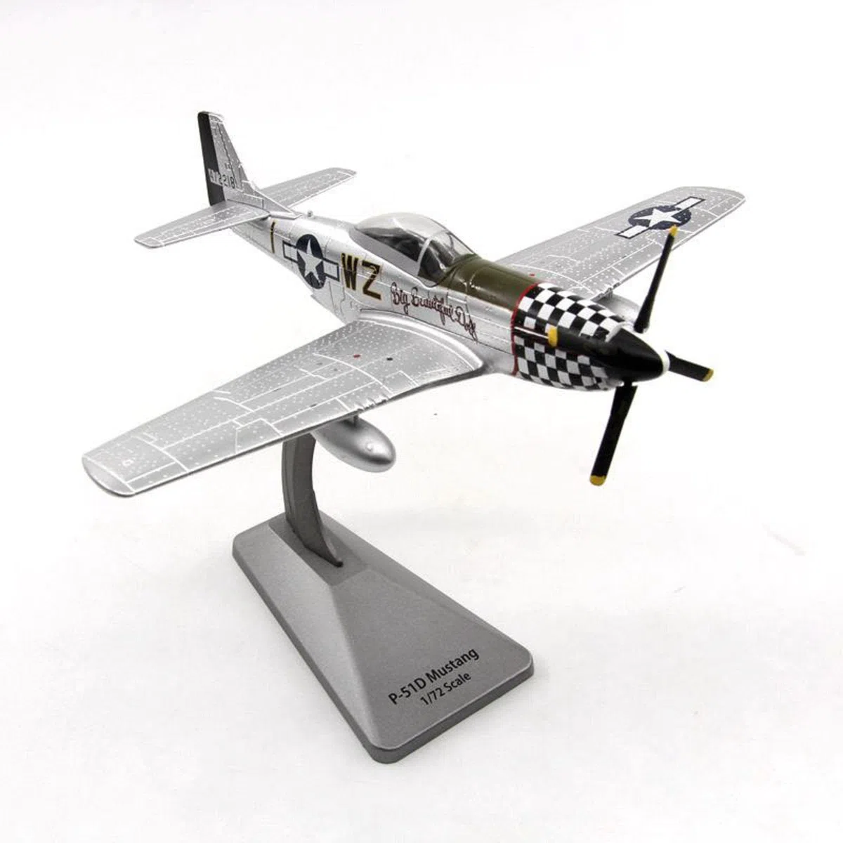 TECKEEN Modèle d'avion de chasse Mustang P-51 à l'échelle 1/72 en alliage moulé sous pression pour collection