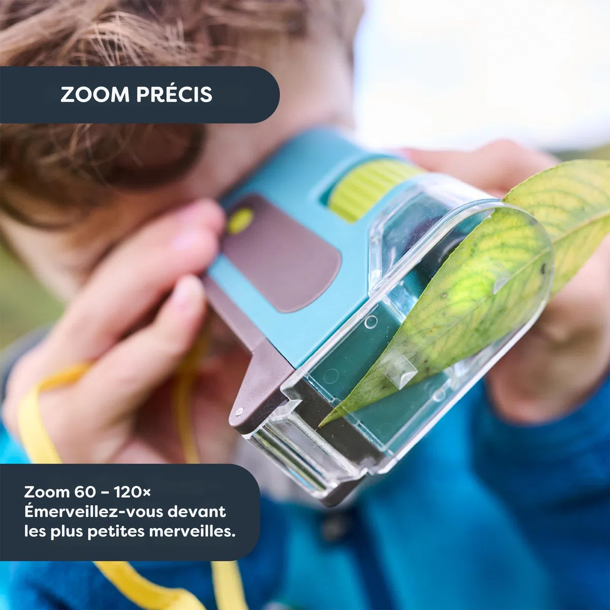 HABA Terra Kids Microscope de Poche pour Enfants – Mini Microscope avec Zoom 60-120x & Double Éclairage, Étui Inclus – Jouet d'Éveil Scientifique dès 4 Ans – 2013655001