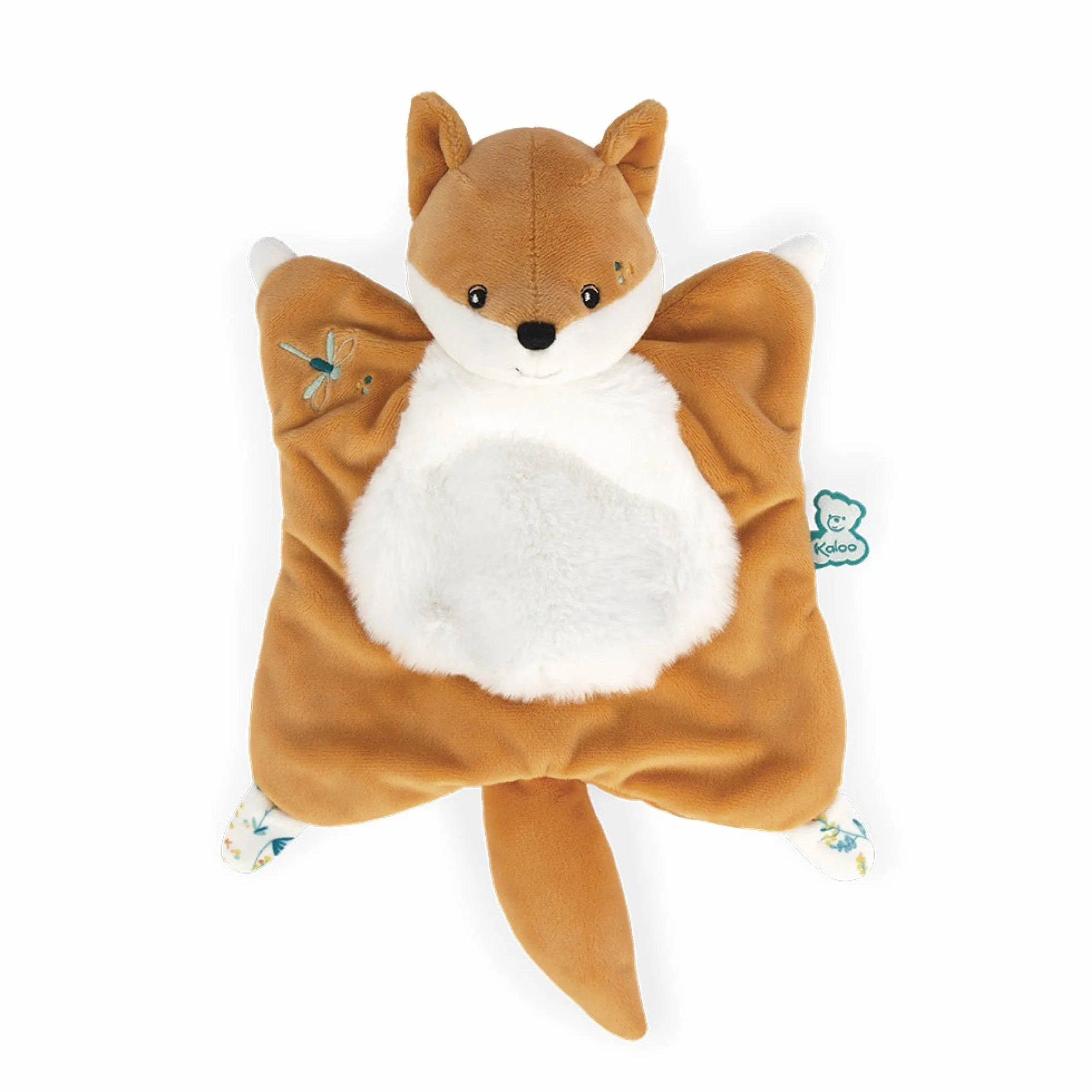 KALOO - Fripons - Doudou Carré Renard Léonard - Doudou Moelleux et Extra Doux - 20 cm - Dès la Naissance, K960271