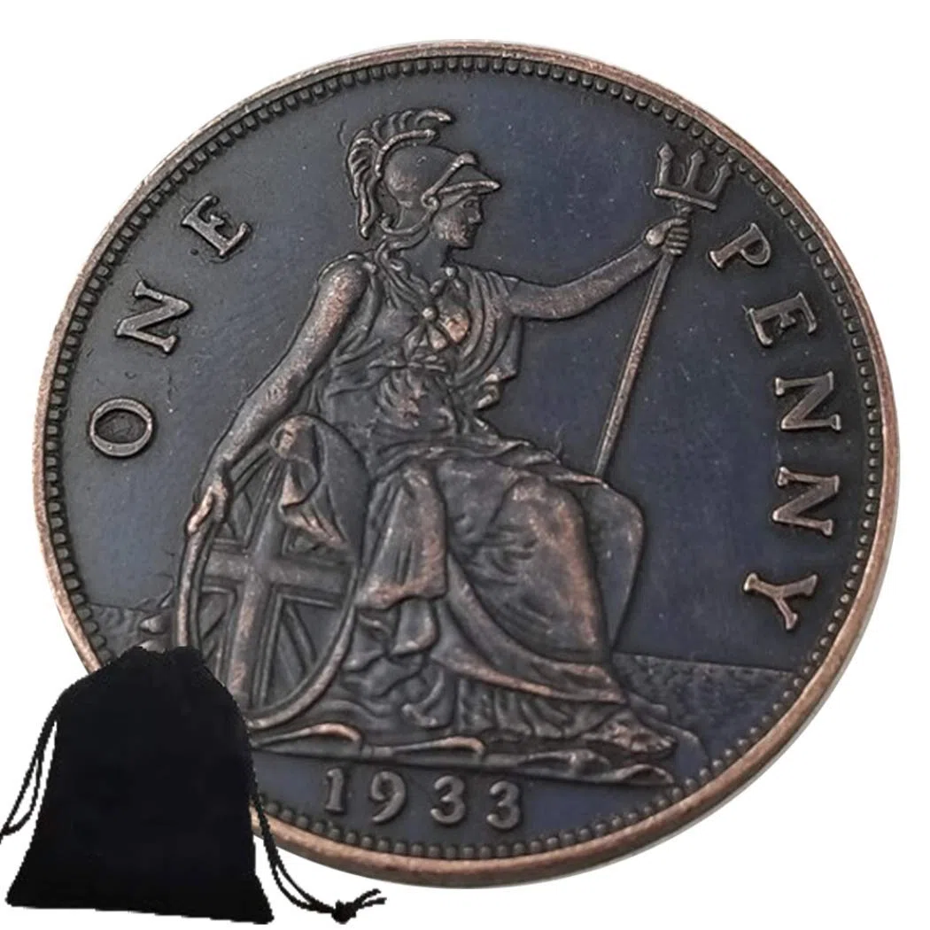 Pièce de monnaie commémorative de l'Angleterre 1933 de Penny George, cadeau idéal