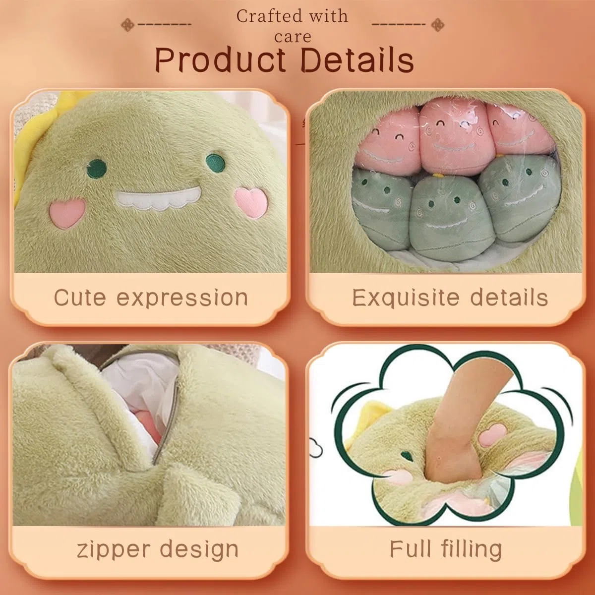 Peluche Panda avec 6 bébés Pandas Amovibles - Coussin Pelucheux, Jouet Doux et câlin, Meilleur Cadeau pour Les Filles, Les Enfants et Les Amateurs de Pandas