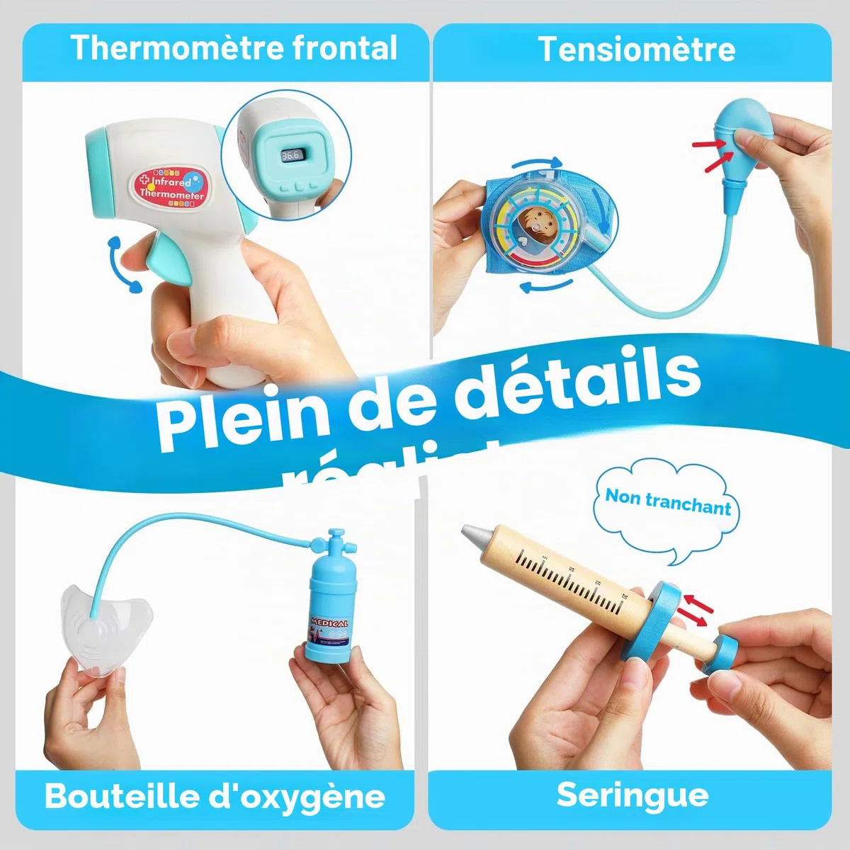 Lehoo Castle Malette Docteur Enfant, Malette Docteur, Docteur Kit de Jeu de Rôle, Docteur Enfant Cadeau pour Enfants Filles et Garçons à Partir de 3 Ans