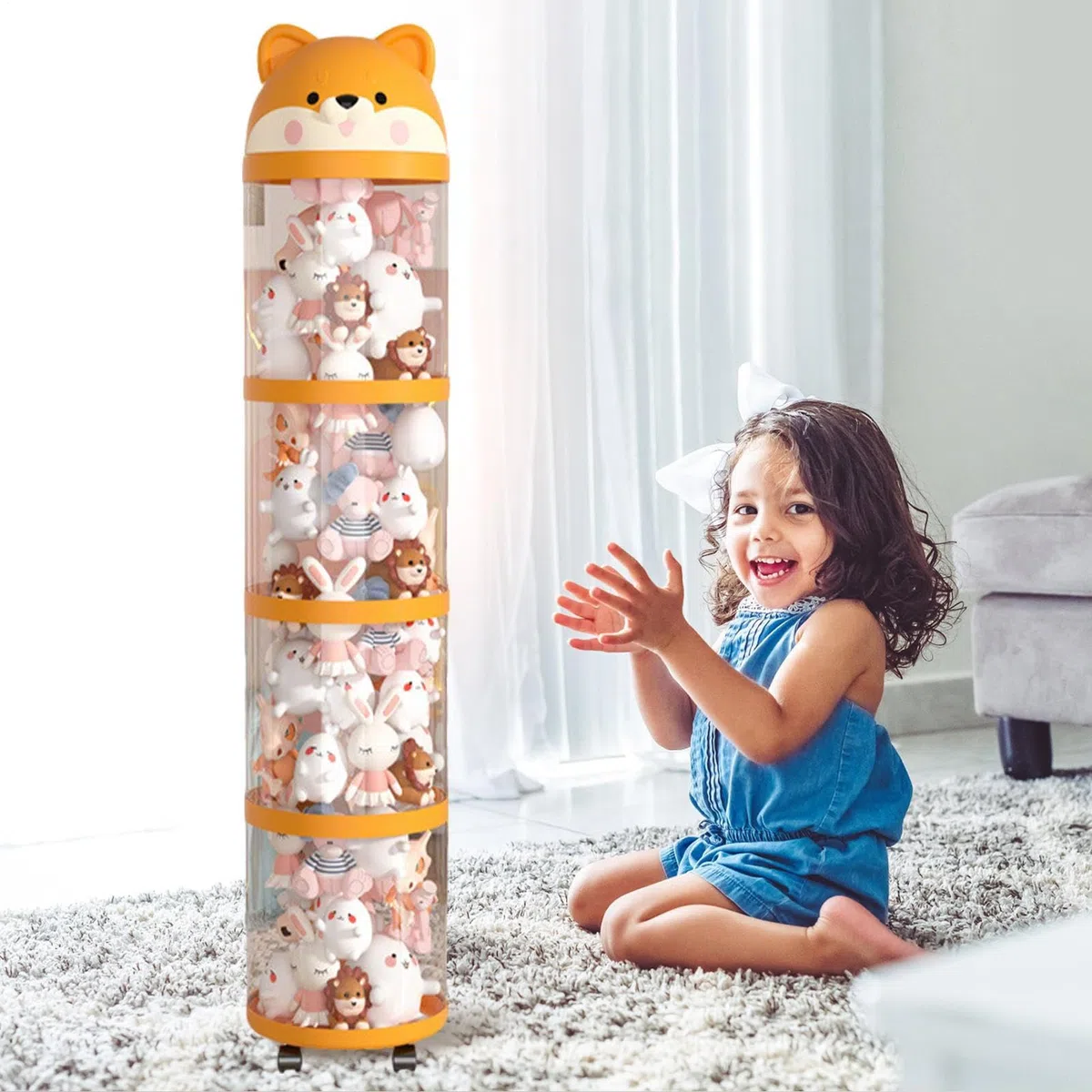 Tubes De Rangement Pour En Peluche PP Tube Porte- Décoratif Pour Salle De Jeu,organisée Et Protégée De La Poussière, Pour Les Nurseries, Salles De Jeux Ou Chambres D'