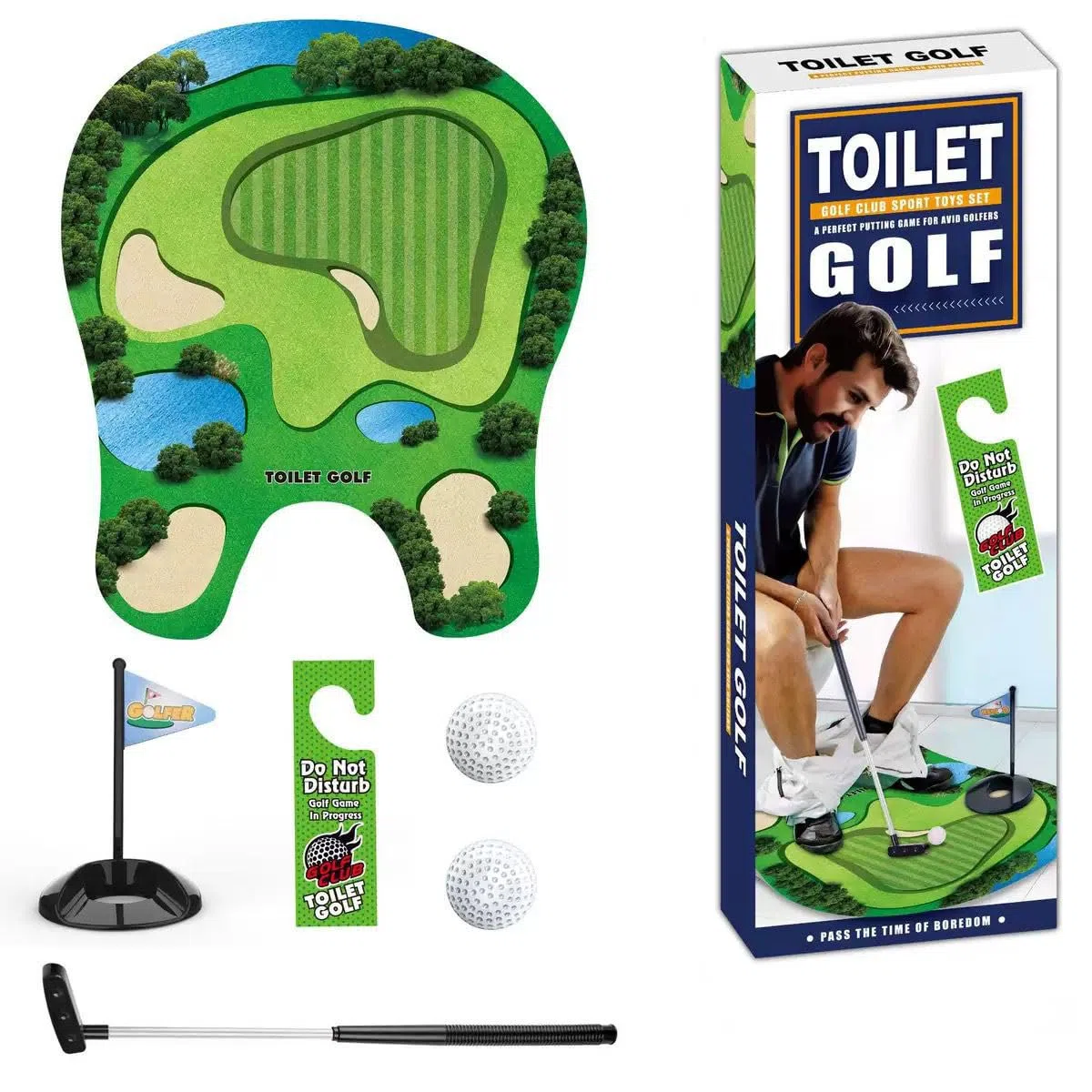 Ensemble de jeu de golf de toilette pour homme, pratique du mini golf dans toutes les toilettes, salle de bain, fête des pères, éléphant blanc, cadeaux de Noël, Saint-Valentin