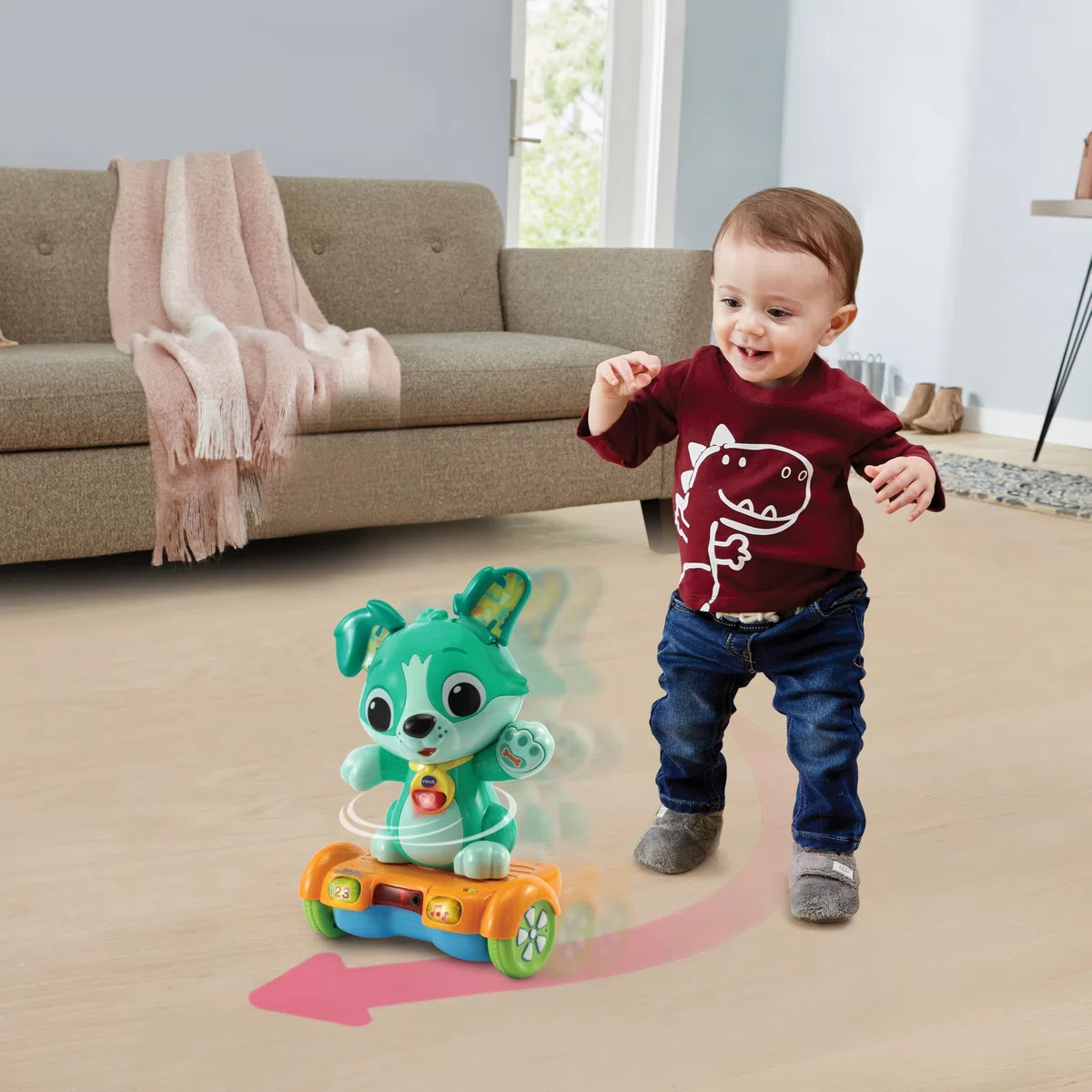 VTech - Titou, Mon Toutou Hoverboard, Chien Interactif de 1 à 3 Ans - Version FR