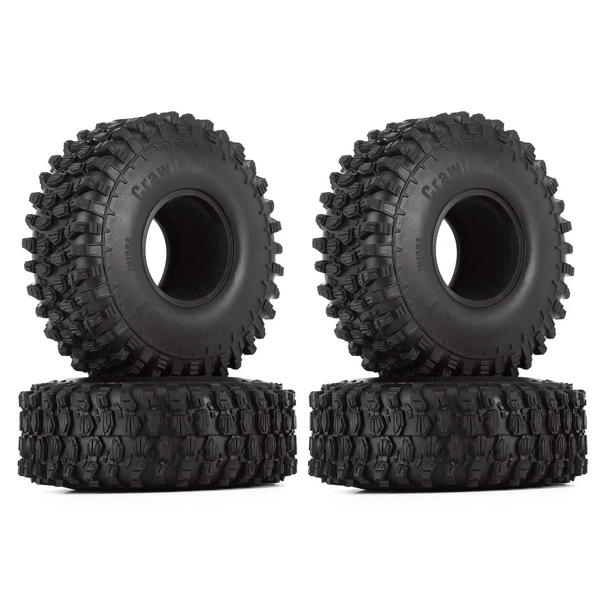 INJORA 1.9 Pneus Crawler 120 * 42mm Pneus de Roue Tout Terrain en Caoutchouc pour 1/10 RC Rock Crawler Voiture VS4-10 Redcat Gen 8 7 Pro SCX10 Pro FCX10