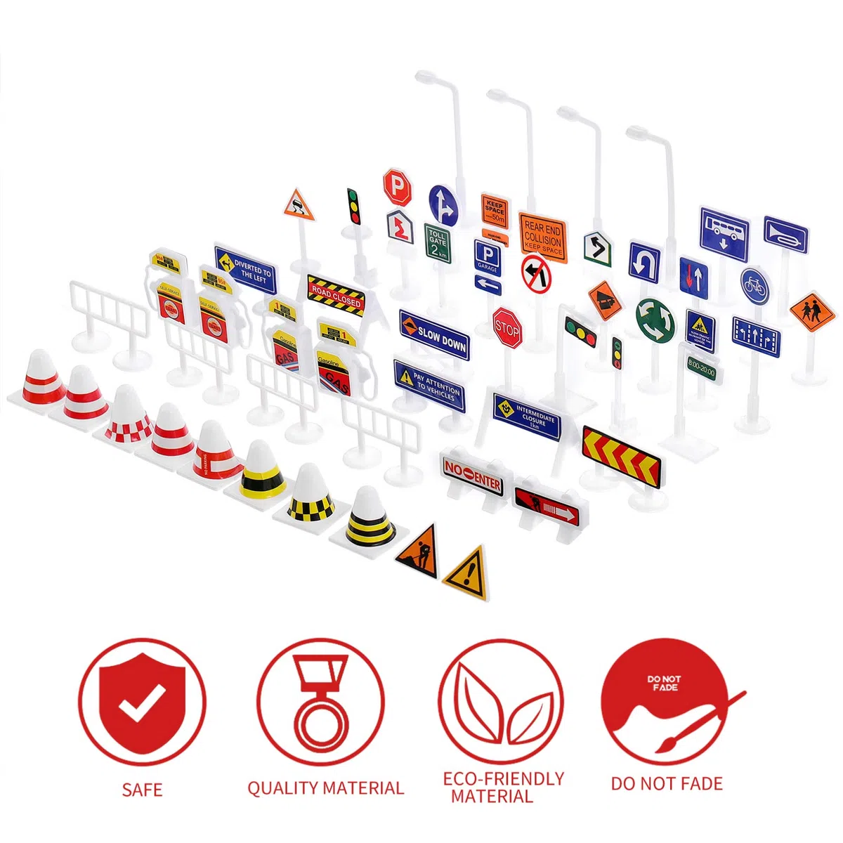 Toyvian Jouet De Panneau De Signalisation Routière 168 Pièces Jouet Cognitif pour Enfants Apprentissage des Règles De Circulation Et De La Sécurité Jeu Interactif Parent-Enfant