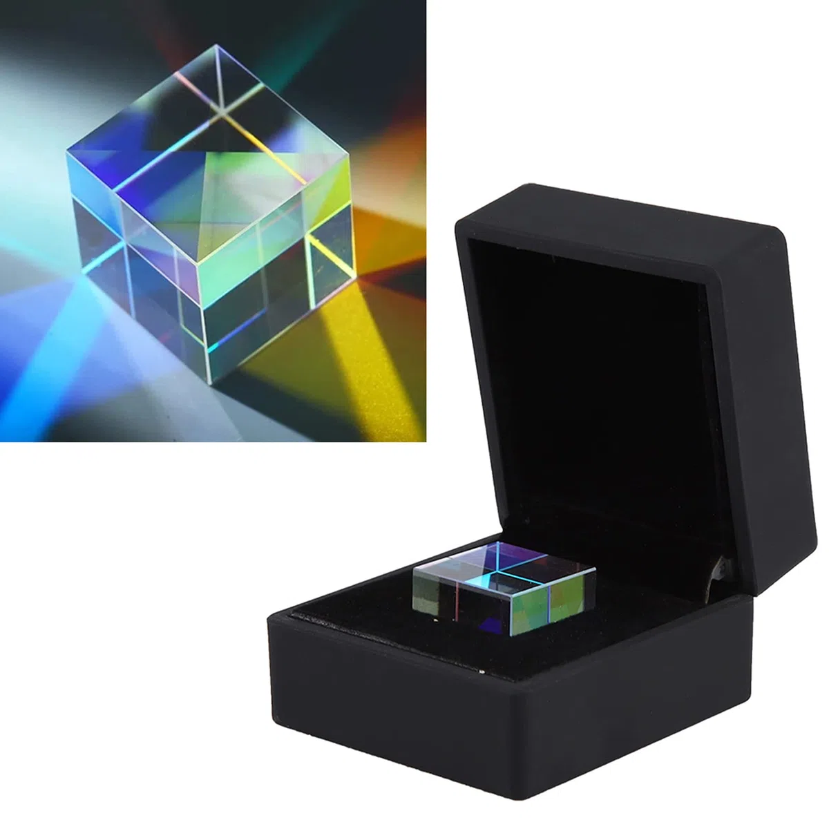 Eujgoov Verre Optique Prisme Cube Vitrail pour l'enseignement de la Photographie de Photo de Physique du Spectre Lumineux
