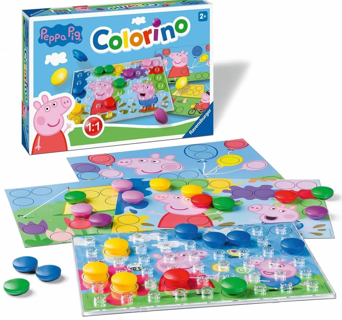Ravensburger - Colorino - Peppa Pig - Jeu Éducatif - Jeu d'apprentissage des Couleurs et Manipulation - Motricité et créativité - À partir de 2 Ans - 20892