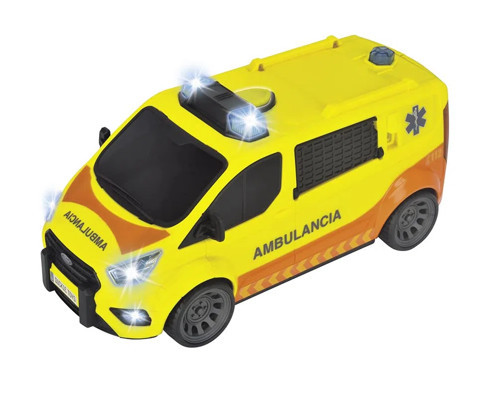 Dickie - Ambulance SEM 28 cm, lumière et Son, Ouverture des Portes arrière, à partir de 3 Ans (203715013SI4)