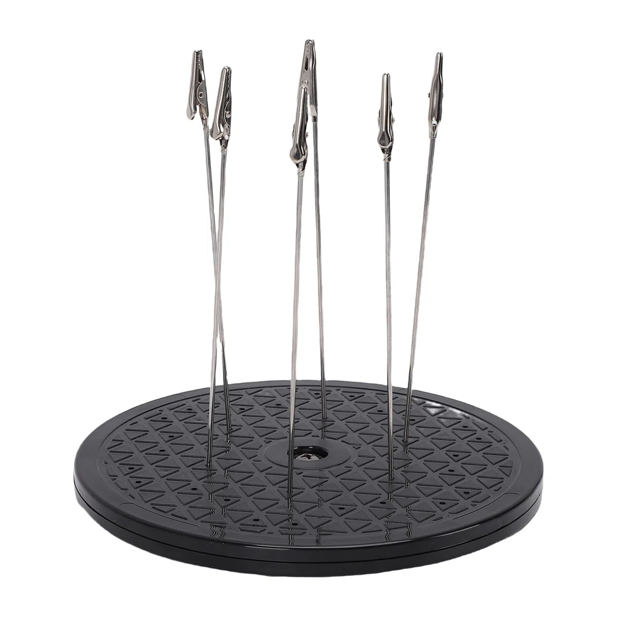 Greensen Plateau Tournant pour Peinture de Modèles, Support Rotatif de 7,5 Pouces avec 6 Tiges à Clips Métalliques, pour la Peinture au Spray de Micro Figurines, Artisanat et Déco