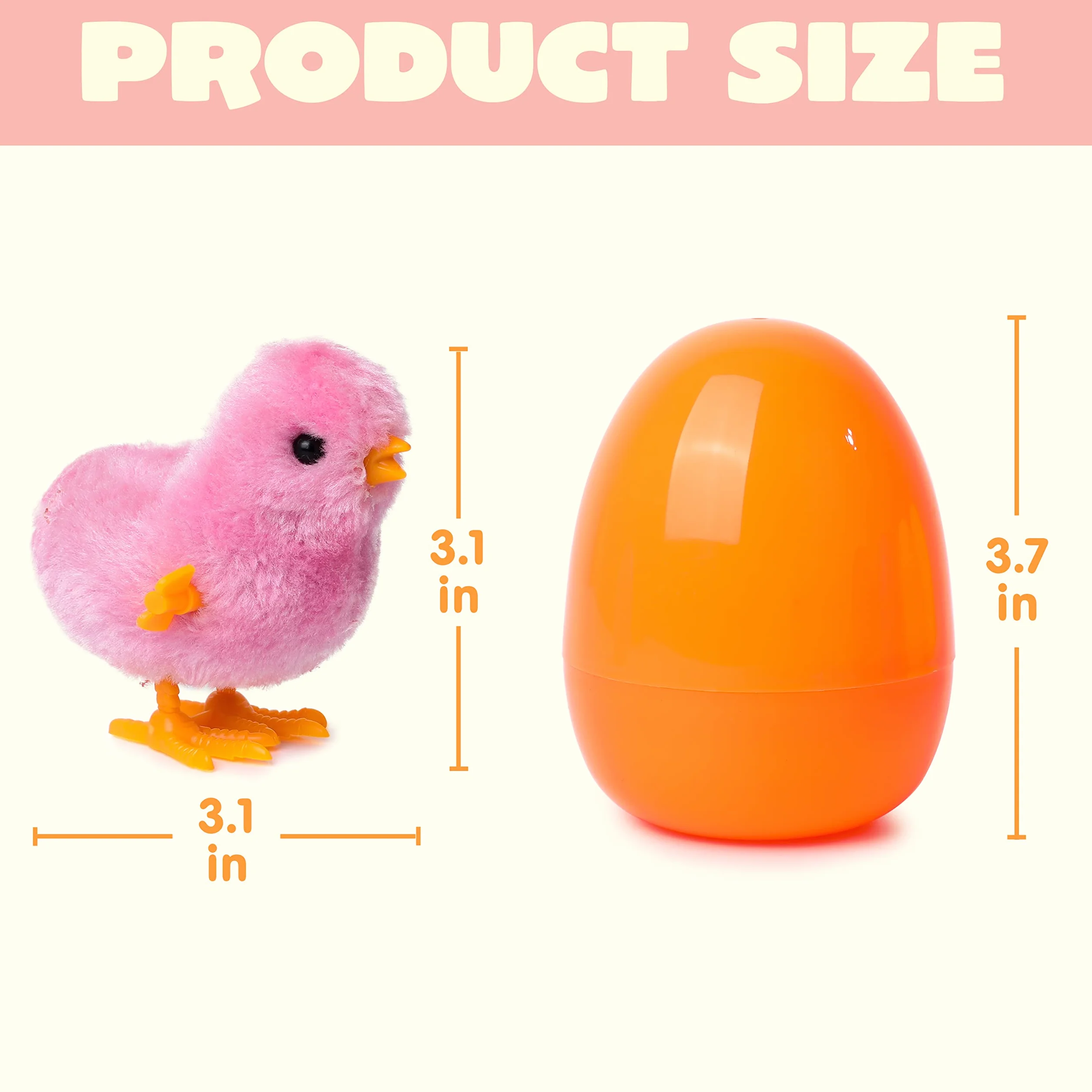 JOYIN 12Pcs Oeufs de Pâques Remplis Jouets de Lapins et Poussins à remonter pour Garçons et Filles Jouets Surprise Cadeaux fête de Chasse de Pâques