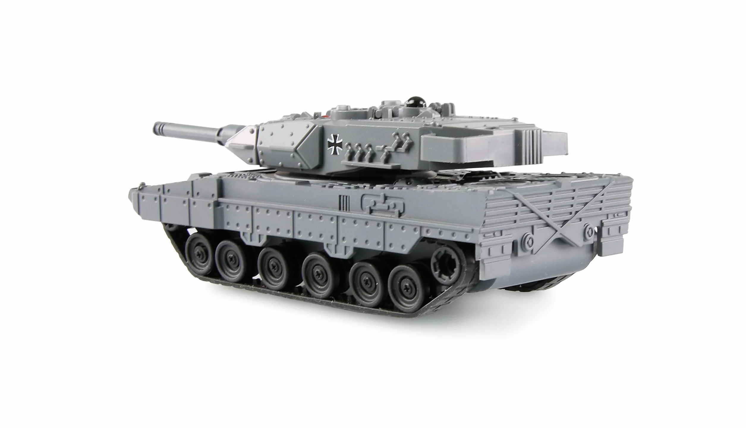 Amewi RC Leopard II Mini Char télécommandé avec Fonction Battle IR 1:72 RTR Enfants à partir de 8 Ans Gris
