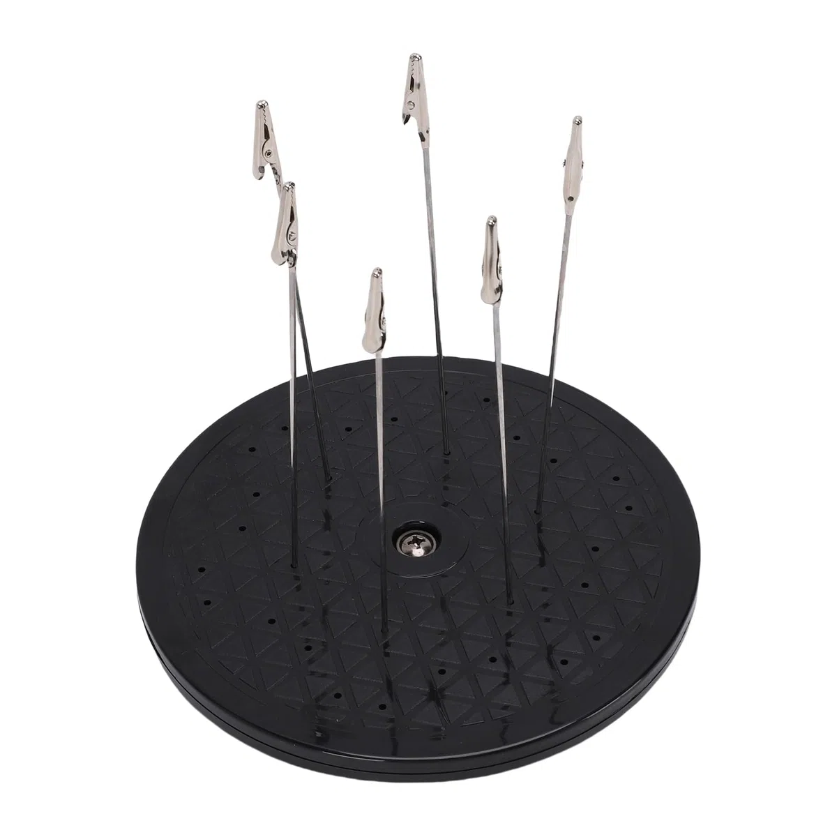 Greensen Plateau Tournant pour Peinture de Modèles, Support Rotatif de 7,5 Pouces avec 6 Tiges à Clips Métalliques, pour la Peinture au Spray de Micro Figurines, Artisanat et Déco