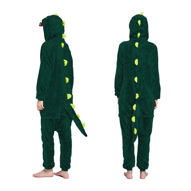 Pyjama de Dessin Animaux,Dinosaure Grenouillère Pyjama,Barboteuse Costume Dinosaure de Cosplay pour Enfants et Adultes Le Carnaval et la Fête d'halloween Costume