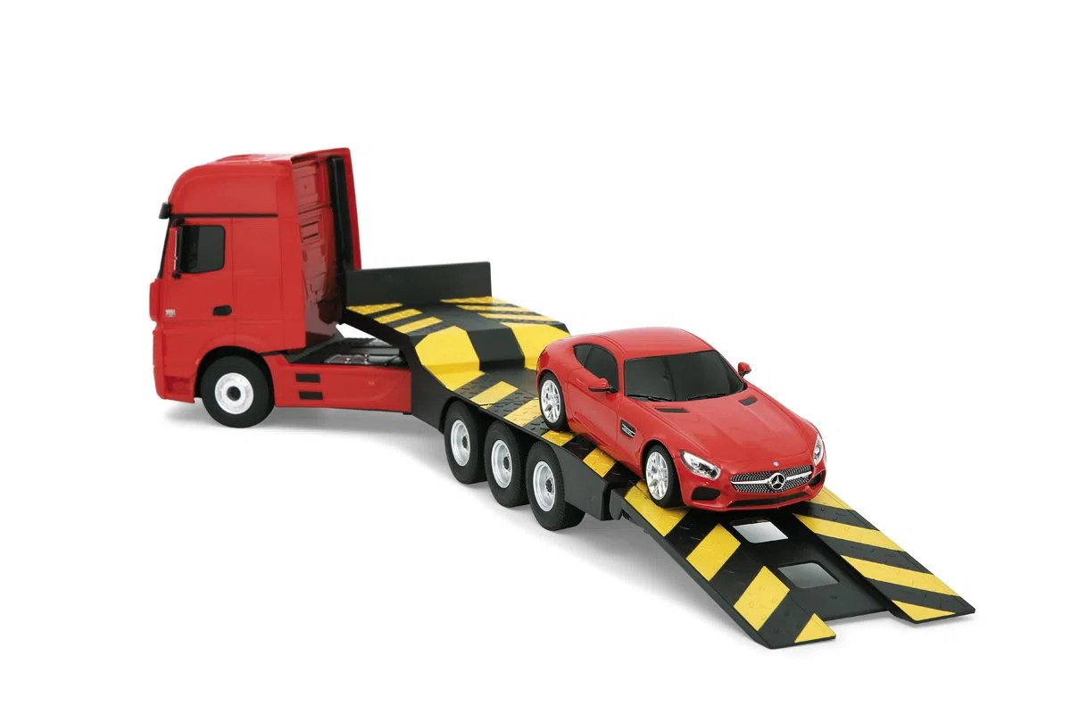 Mondo Motors Abney and Teal Kit Mercedes-Camion + AMG GT-R/C, 63456, Echelle 1/24 - coloris aléatoire