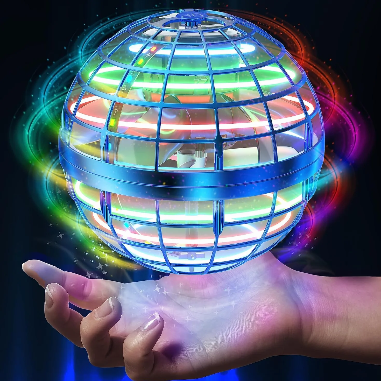 Hoofun Boule Volante, Flying Orb Ball, Fly UFO Boule Magique Spinner Boomerang Jouet extérieurs pour Garçon et Fille Enfant Cadeau pour Les 6 7 8 9 10 12 Ans(Bleu)