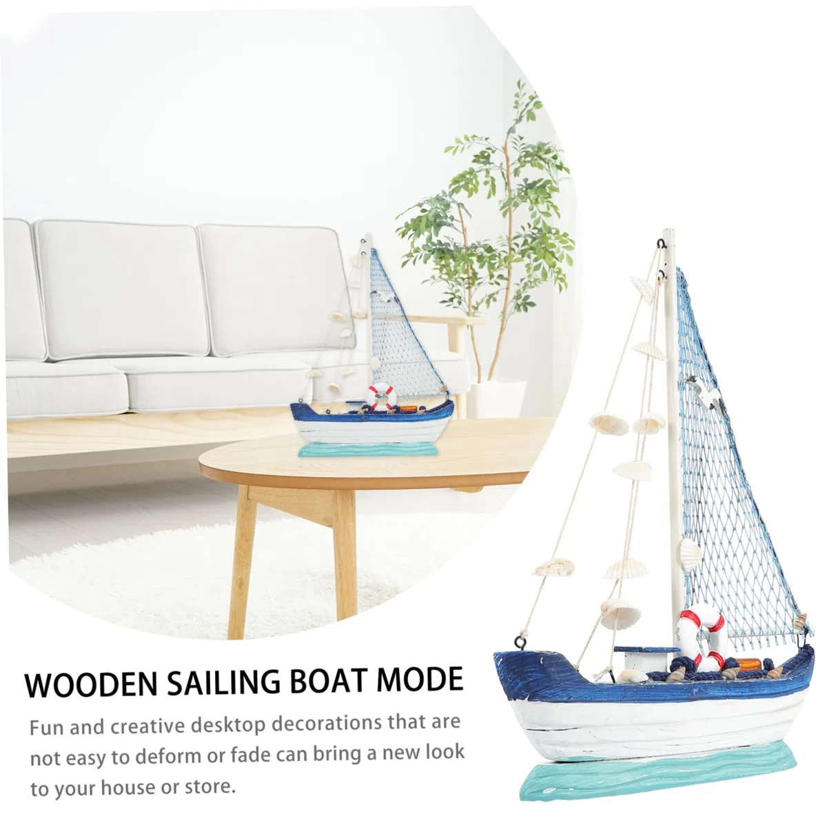 Gadpiparty Maquette Voilier En Bois Sculpté Coquillage, Grosse Taille, Décoration D’ancre Marine, Ornement Nautique Pour Maison, Bureau, Salon, Accessoire Déco Vacances, Pièce Unique
