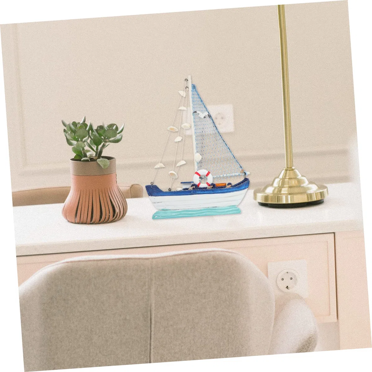 Gadpiparty Maquette Voilier En Bois Sculpté Coquillage, Grosse Taille, Décoration D’ancre Marine, Ornement Nautique Pour Maison, Bureau, Salon, Accessoire Déco Vacances, Pièce Unique
