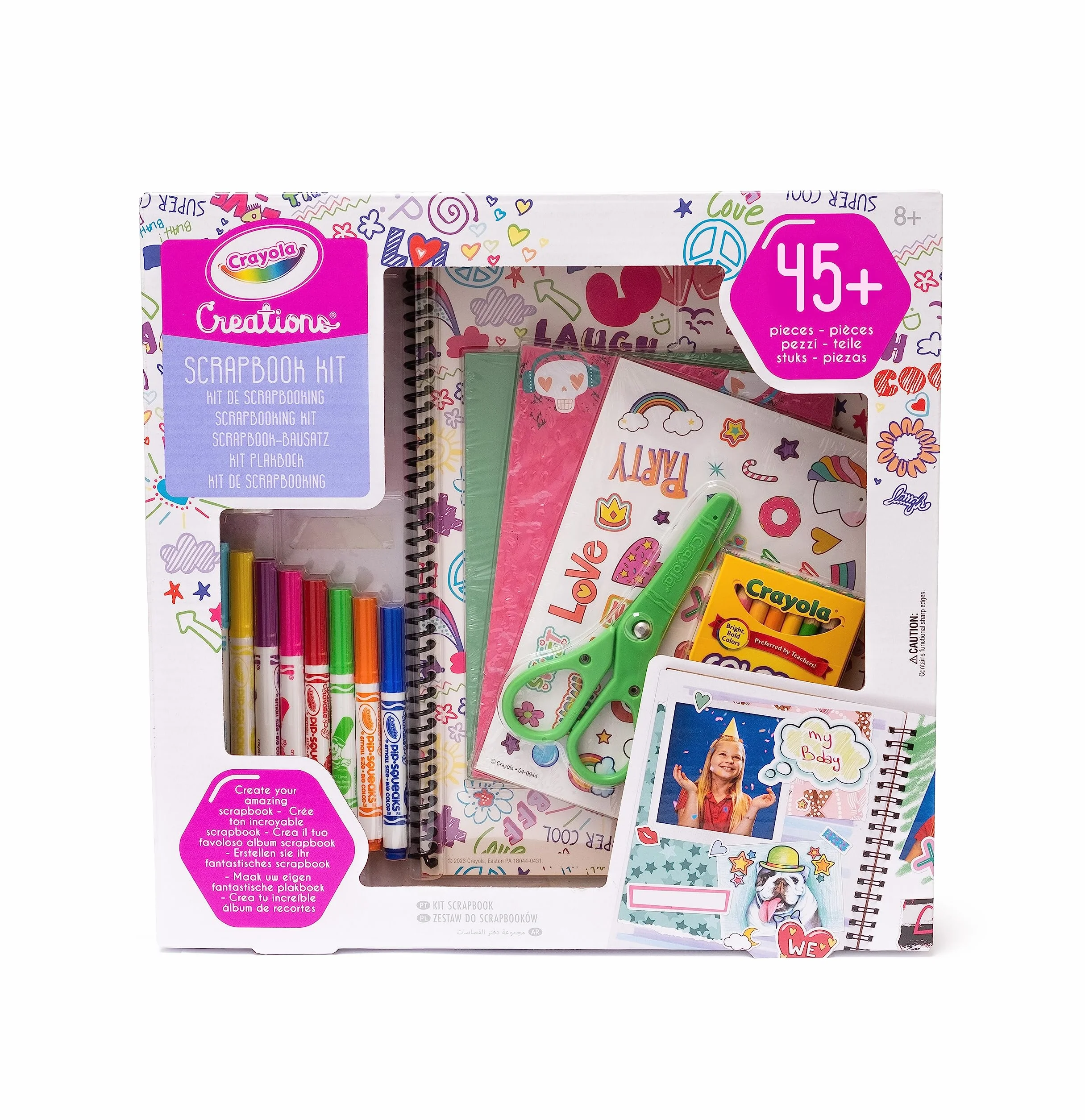 CRAYOLA - Creation, Kit Créer ton Album Scrapbook, Activité créative, Cadeau pour filles et ados, à partir de 8 ans